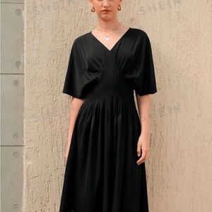 Elegant Black V-Neck Dress